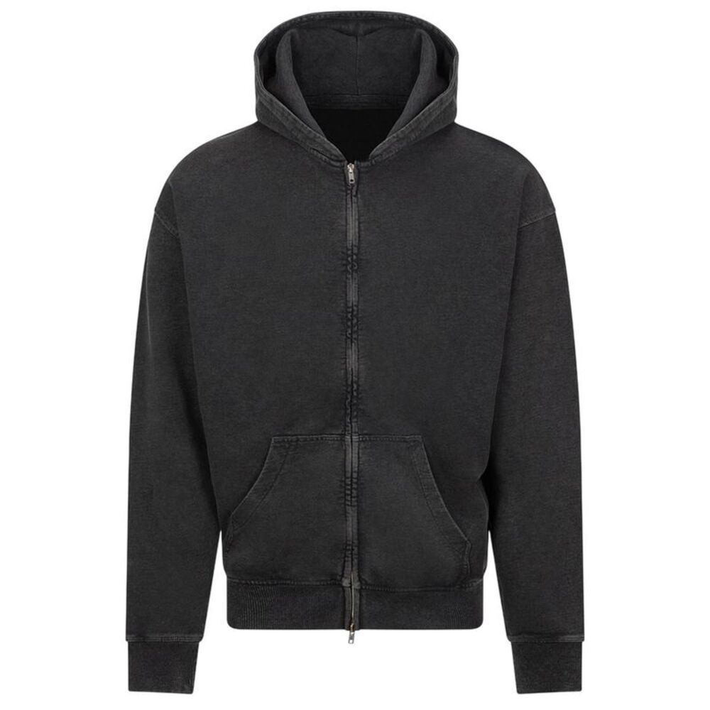 Awdis Mens Vintage Washed Full Zip Hoodie / Washed Black